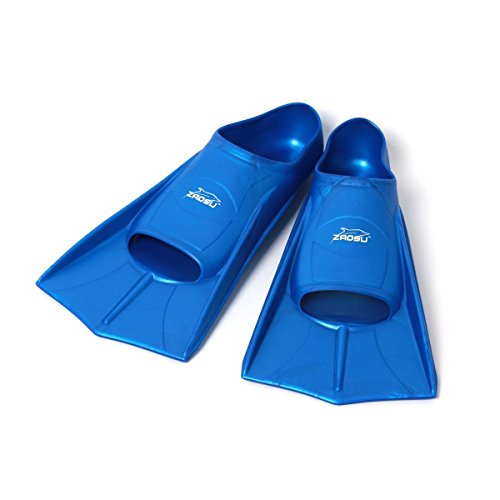 ZAOSU Unisex Training Fins | Kurzflossen für Erwachsene und Kinder fürs Training im Schwimmen, Größe:37/38, Farbe:blau von ZAOSU