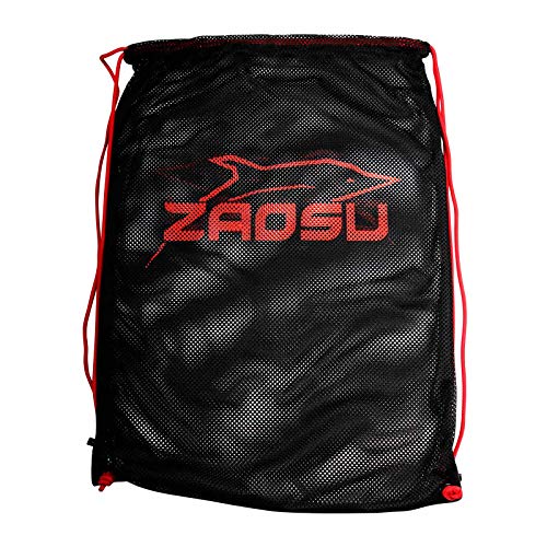 ZAOSU Netztasche Mesh-Bag |schwimmnetz Equipment Beutel Schwimmbeutel Erwachsene & Kinder, Farbe:schwarz von ZAOSU