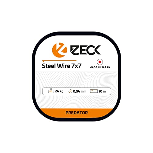 Zeck Angeln Raubfischvorfach Stahlvorfach Meterware - 7x7 Steel Wire 24kg 10m von ZECK