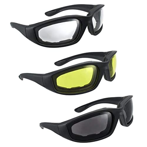 ZHOUBINGBING Reitbrille..Motorradgläser winddichtes Reitbrillen UV -Schutz gepolstert Schaumskibrillen 3pcs von ZHOUBINGBING