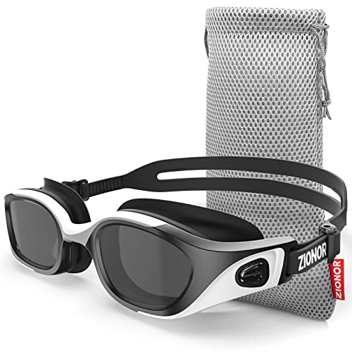 ZIONOR Schwimmbrille, Schwimmbrille Erwachsene G10 Antifog Spray Schwimmbrille mit UV-Schutz,Wasserdicht Professionelle Schwimmbrille für Herren Damen Junioren (G10-WhiteBlack-Smoke) von ZIONOR