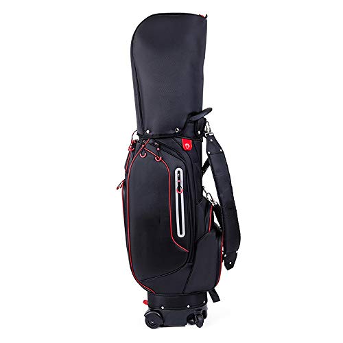 Golf Sunday Club-Tasche, Golfschläger-Reisetasche mit Rädern, ultraleichte Cart-Tasche, leichte Golf-Tragetasche, Golf-Standtasche für Damen und Herren (Farbe: Schwarz, Größe: 37 x 25 x 127 cm). von ZJDYDY