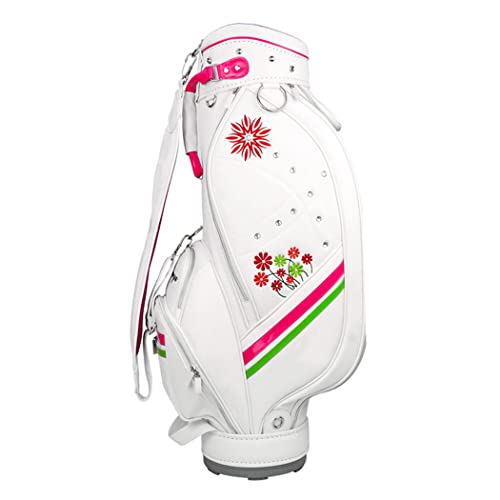 Golfschlägertaschen für Damen, weiße Golf-Transporttasche aus PU-Leder, leichte Golf-Standardtasche für den Golfplatz von ZJDYDY
