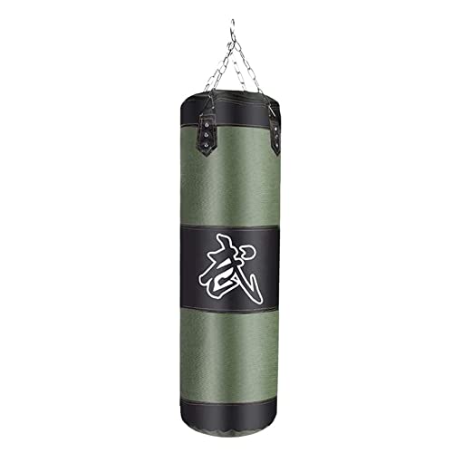 Boxsack Strapazierfähiger Oxford-Stoff, Boxsandfüllung, verdicken, Training, Fitnessübungen, Schlagsandsack Boxing Bag (Color : 100cm Green) von ZQGTSAX