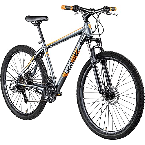 ZÜNDAPP FX27 Mountainbike 27,5 Zoll Fahrrad Mountain Bike Hardtail mit Shimano Schaltung MTB Fahrrad Herren Damen mit MTB Rahmen und Federgabel 21 Gänge 650B (grau/orange, 48 cm) von ZÜNDAPP