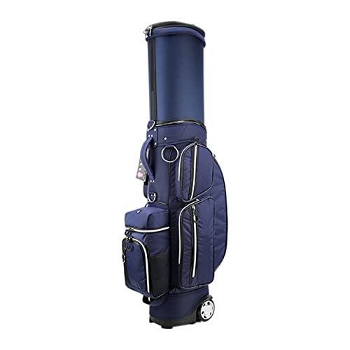 Einziehbare Golfwagentasche, leichte, organisierte Golftasche mit 6-Wege-Trennwänden und Rädern, einfach zu transportieren und langlebig, Golf-Standtasche (blau) Warm as Ever von ZURBAQD