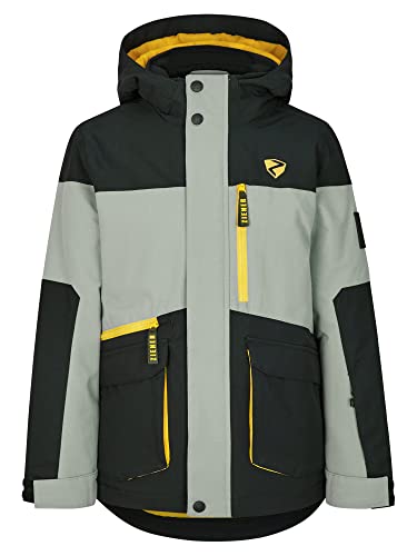 Ziener Jungen AGONIS Ski-Jacke, Winter-Jacke | wasserdicht, winddicht, warm, gray seal ripstop, 140 von Ziener