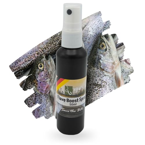Zite Fishing Flave Boost Aroma-Spray Fisch – Köder-Aktivierendes Bait-Flavour 50ml - Für alle Köderarten wie Trout Spoons, Gummiköder und Naturköder von Zite