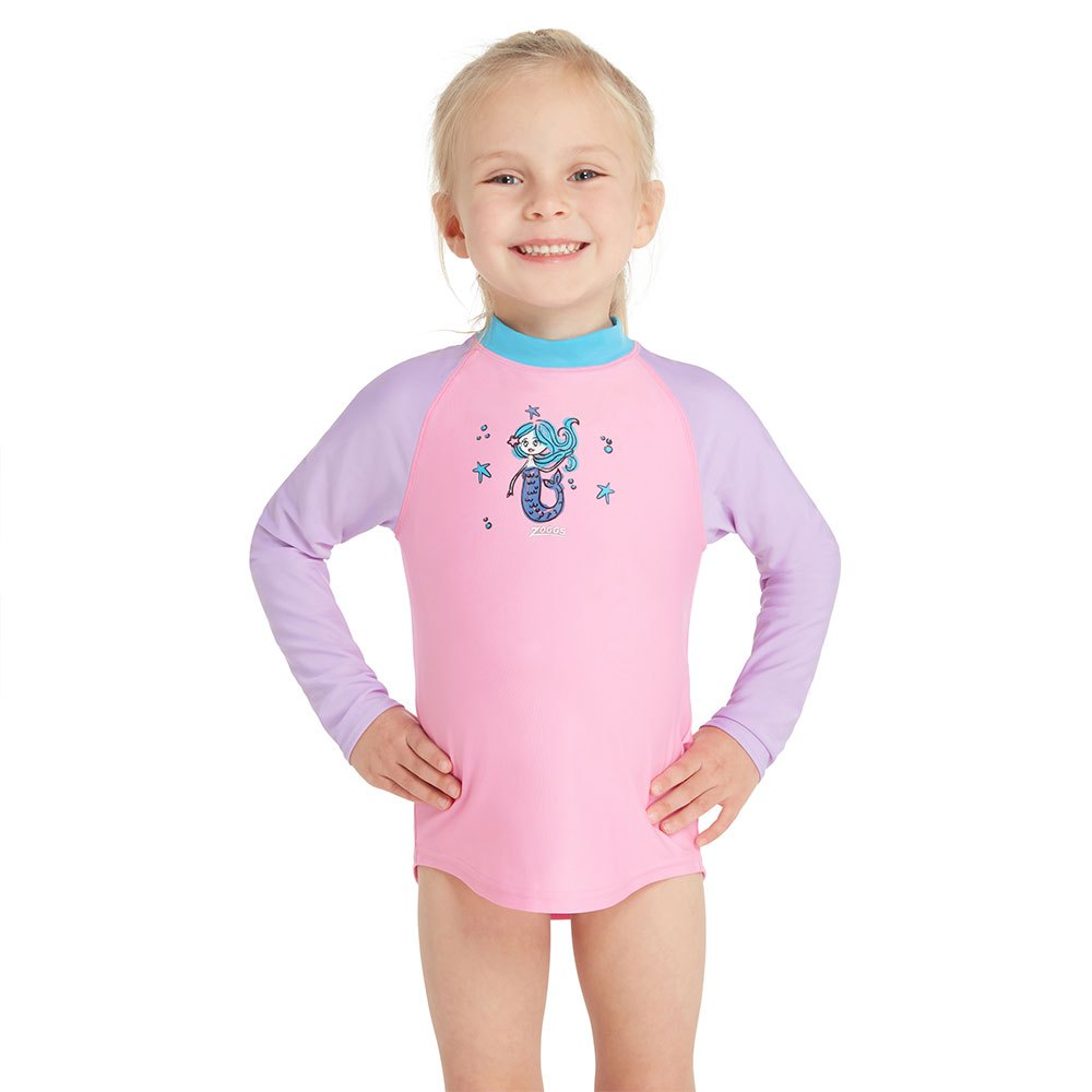 Zoggs Zip Ecolast Long Sleeve T-shirt Rosa 4 Years von Zoggs