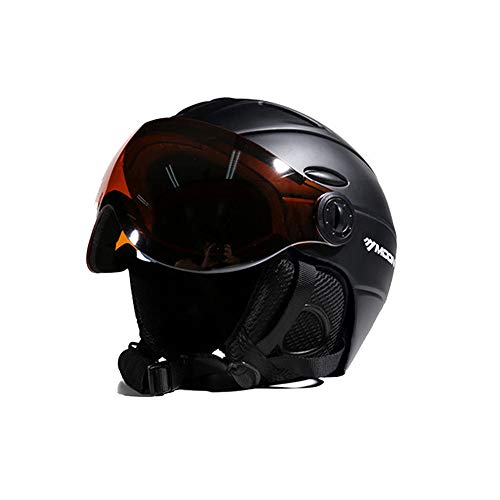 ZoliTime 2-in-1 Skihelm + Brille Snowboard integrierte Männer und Frauen Schutzausrüstung Skibrille (L, schwarz) von ZoliTime