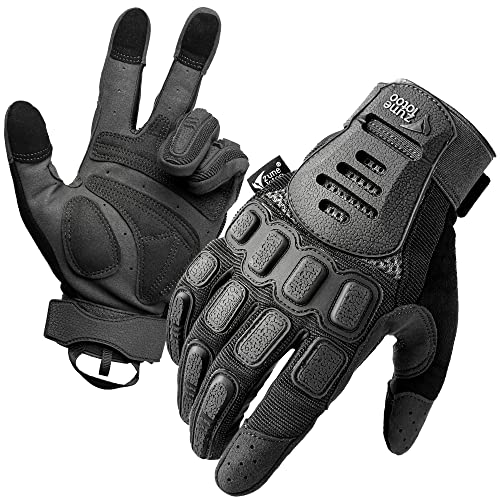 Zune Lotoo Airsoft Handschuhe, Atmungsaktive und Verschleißfeste Motorradhandschuhe mit 3-Finger-Touchscreen, TPR-Aufprallschutz Stoßdämpfende Taktische Handschuhe mit für Klettern Paintball (XL) von Zune Lotoo