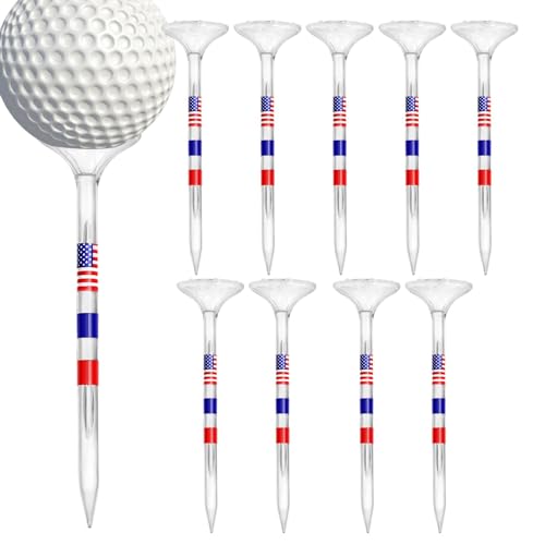 acime Transparente Golf-Tees,Golfball-Tees - Anfängertraining Golfball-Tee Transparent,Modische Golf-Tees mit amerikanischem Flaggenmuster für Hof, Golfplatz, Trainingsgelände von acime