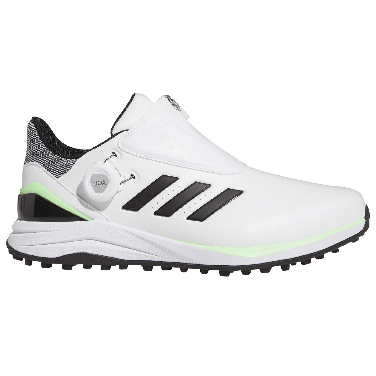adidas SOLARmotion BOA Spikeless Waterproof Golf Shoes, Mens, White/core black/green spark, 10 | American Golf von adidas Golf