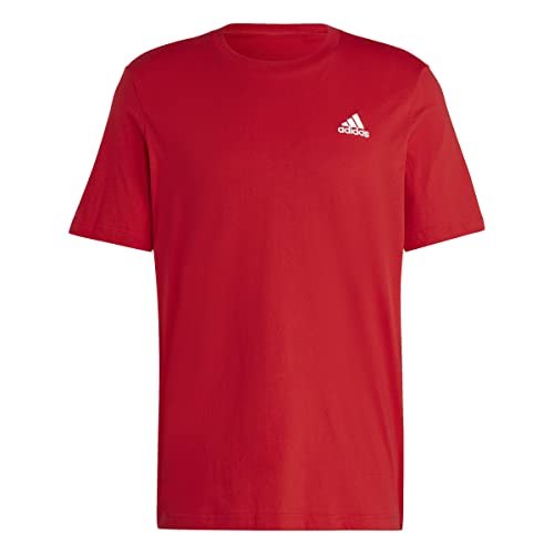 Adidas, Essentials Single Jersey Embroidered Small Logo, T-Shirt, Besser Scharlachrot, S, Mann von adidas