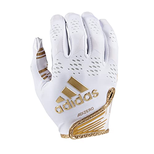adidas Adizero 12 Fußball Empfänger Handschuhe, Weiß/Metallic Gold, Large von adidas
