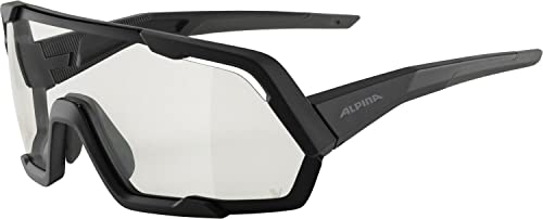 ALPINA ROCKET V - Selbsttönende, Bruchfeste & Beschlagfreie Sport- & Fahrradbrille Mit 100% UV-Schutz Für Erwachsene, black matt, One Size von ALPINA