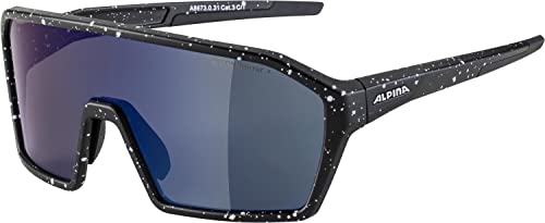 ALPINA RAM Q-LITE - Verspiegelte, Kontrastverstärkende & Beschlagfreie Sport- & Fahrradbrille Mit 100% UV-Schutz Für Erwachsene, black blur matt, One Size von ALPINA
