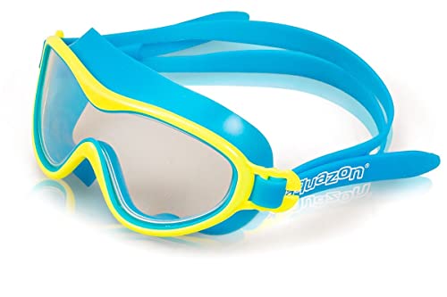 AQUAZON Wave Junior Kinder Schwimmbrille, Schnorchelbrille, Taucherbrille, Tauchmaske für Kinder, von 3-7 Jahren, sehr robust, tolle Passform, Farbe:Grün blau von aquazon