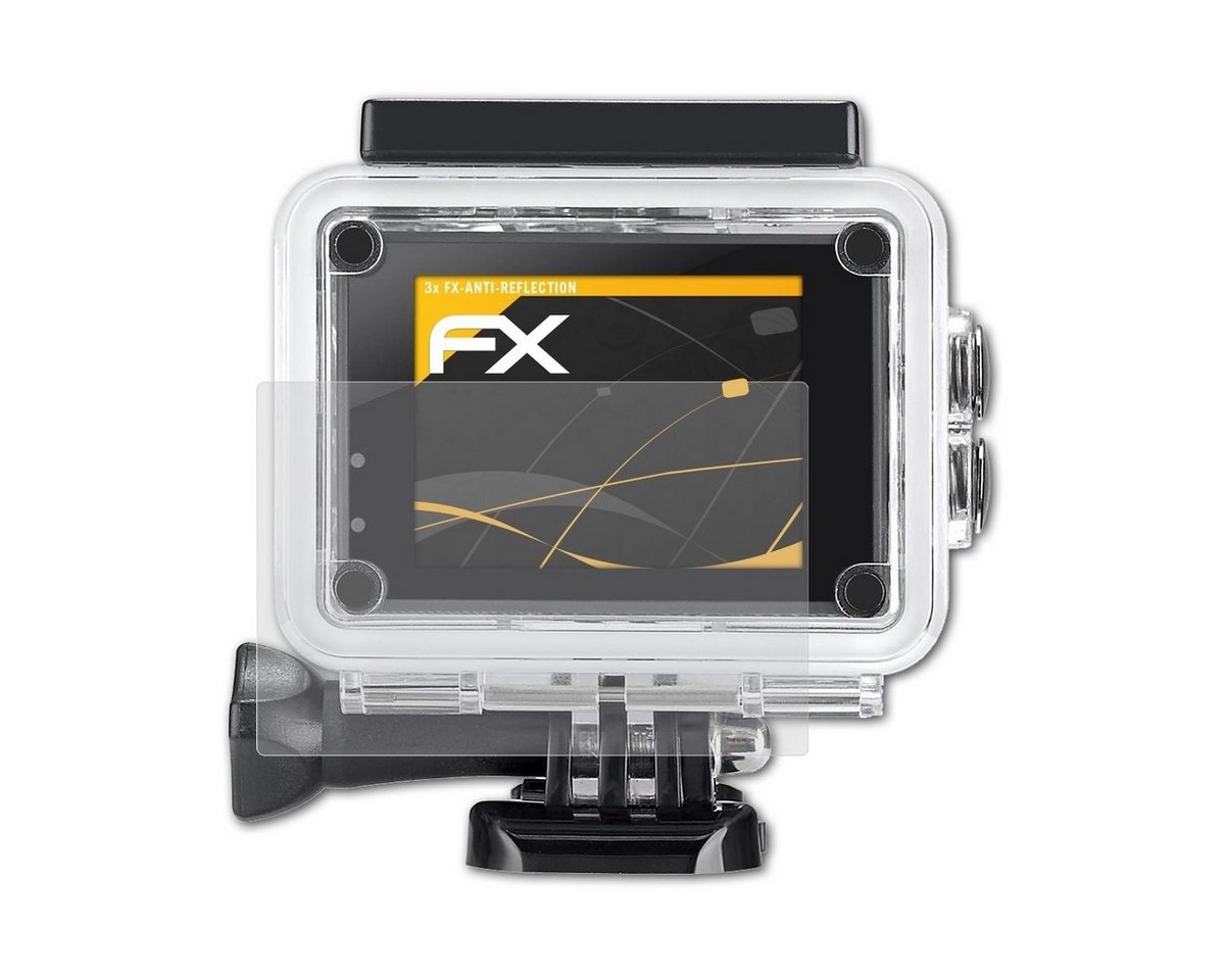atFoliX Schutzfolie für IceFox Action Cam 4k I5, (3 Folien), Entspiegelnd und stoßdämpfend von atFoliX