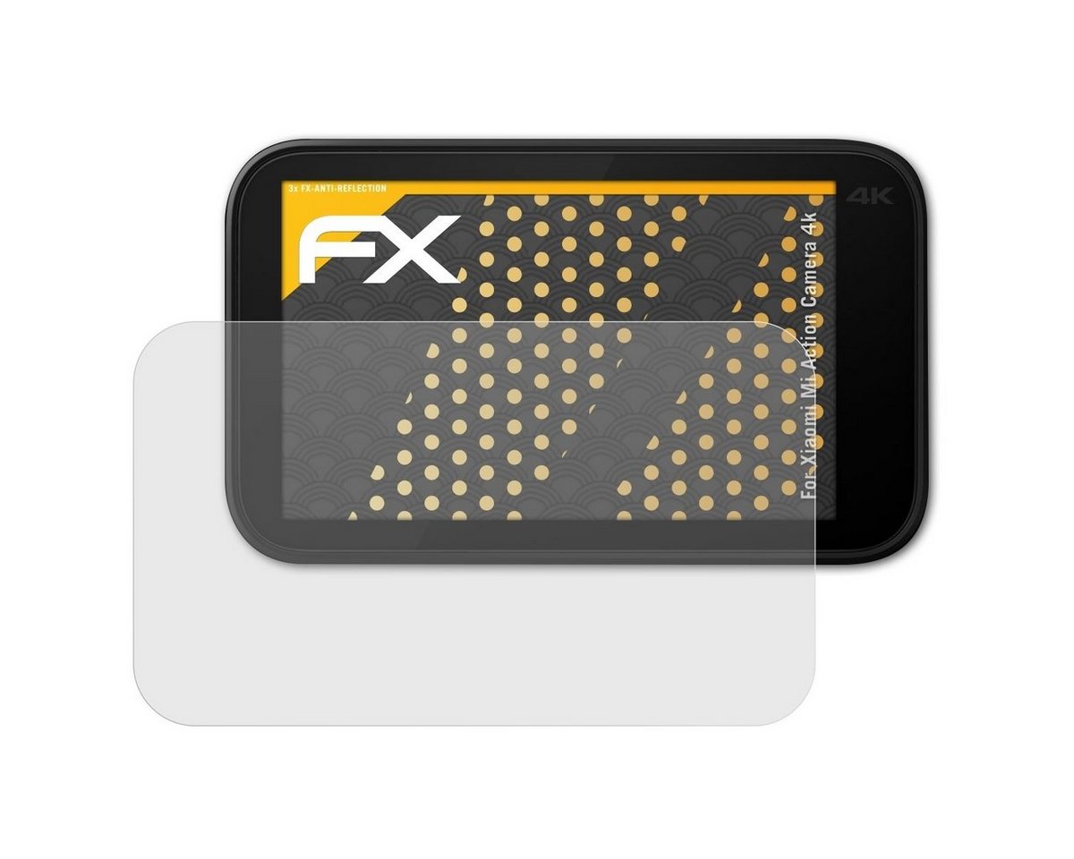 atFoliX Schutzfolie für Xiaomi Mi Action Camera 4k, (3 Folien), Entspiegelnd und stoßdämpfend von atFoliX