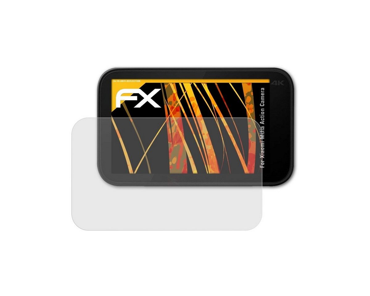 atFoliX Schutzfolie für Xiaomi MiJia Action Camera, (3 Folien), Entspiegelnd und stoßdämpfend von atFoliX
