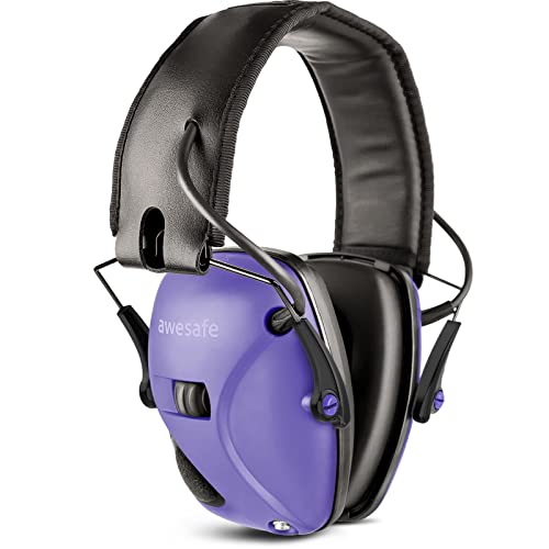 awesafe Elektronischer Schieß-Ohrenschützer, GF01 Lärmminderung Klangverstärkung Elektronischer Gehörschutz, Gehörschutz, NRR 22 dB, Ideal zum Schießen und Jagen (Lila) von awesafe