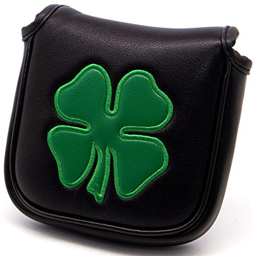 Barudan Golf Lucky Shamrock Heel Shaft Mallet Cover Square Mallet Putter Cover Magnetic for Scotty Cameron 6M DB Taylormade Spider S Ping (Black) von barudan golf
