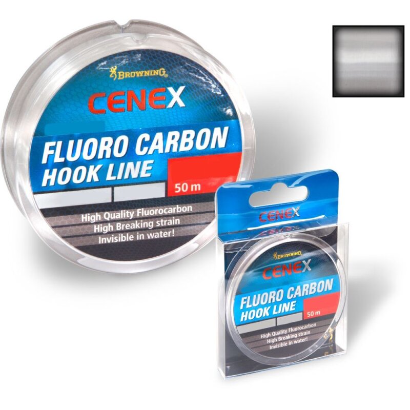 BROWNING Cenex Fluoro Carbon Hook Line 0,23mm 4,65kg 50m... (0,13 € pro 1 m)