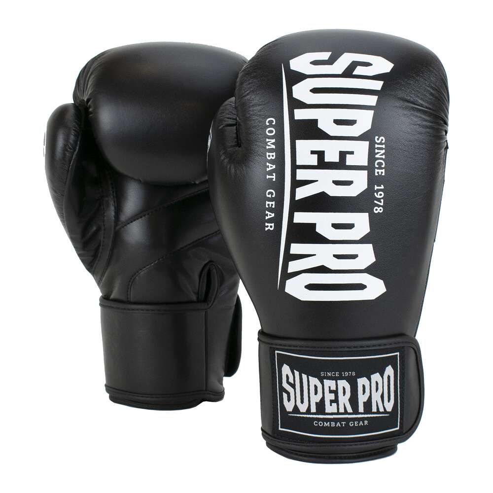 Super Pro Boxhandschuhe "Champ", 16 oz., Schwarz-Weiß von Super Pro