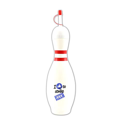 Bowling Pin Trinkflasche Happy Birthday, I Love Bowling, I Like to Strike (I Like to Strike) von bowling-exclusive