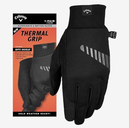 Callaway Golf Thermo-Grip-Handschuhe, Größe XL, Schwarz, 1 Paar von callaway