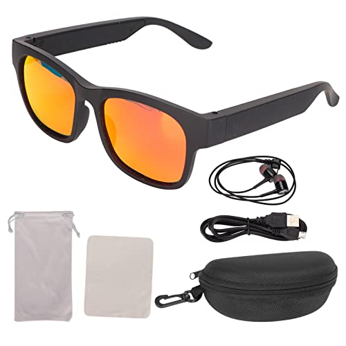 ciciglow Intelligente Sonnenbrille, Kabellose Stereo-Bluetooth-Sonnenbrille, Schwarze Rahmen, Geräuschunterdrückende, Intelligente Sonnenbrille mit Kopfhörer Zum Radfahren, Laufen,(schillerndes Gold) von ciciglow