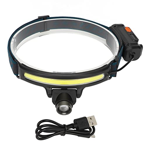 ciciglow LED-Stirnlampe, Typ C, Wiederaufladbare Taschenlampe, Intelligente Sensor-Stirnlampe, Multi-Lichtmodus, Outdoor-COB-Flutlicht Zum Wandern, Laufen, Reparieren, Angeln, (W678 2 von ciciglow
