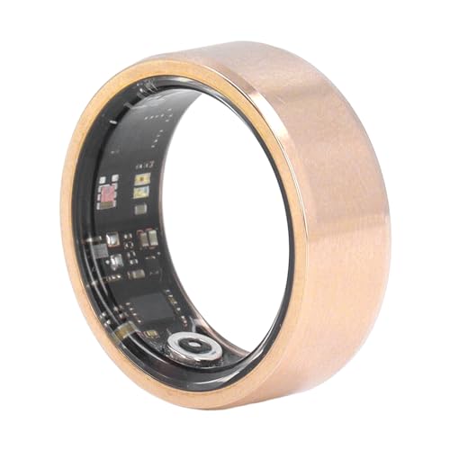 ciciglow Smart Ring, Smart Ring Health Tracker Schlafüberwachung Schrittzähler, IP68 Wasserdichtes Intelligentes Tragbares Gerät, Goldener Sportring mit Ladekabel (9) von ciciglow