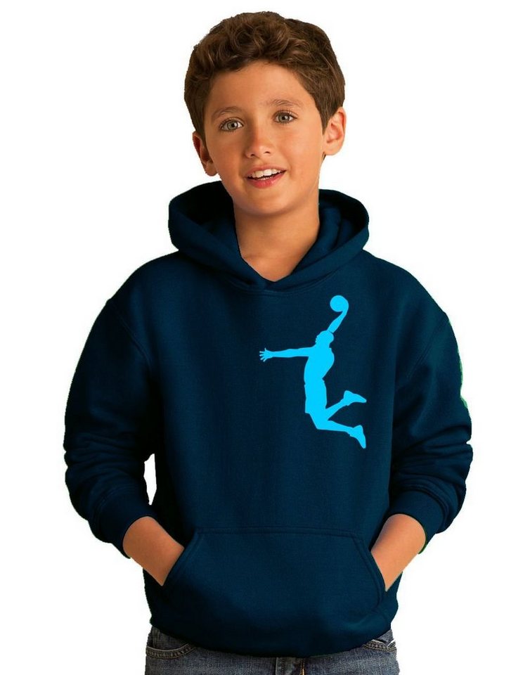 coole-fun-t-shirts Hoodie Dunk Basketball Slam Dunkin Kinder Sweatshirt mit Kapuze Hoodie Kids Jungen + Mädchen Gr.128 140 52 164 cm von coole-fun-t-shirts