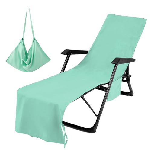doorslay Bezug für Lounge-Stuhl-Handtücher, Strandkorb-Bezug, ultrafeine Faser mit Taschen, extra Lange Strandtücher, Salon-Stuhl-Bezug, Chaiselongue-Stuhl-Bezug von doorslay