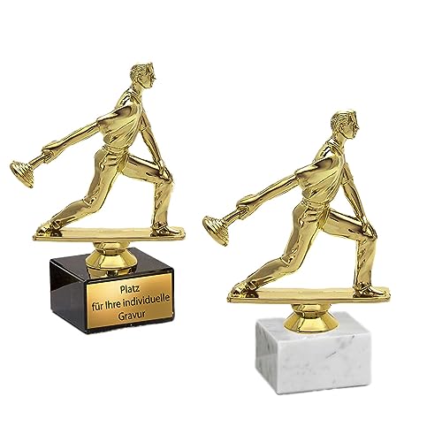 eberin · Asphaltstockschießen Pokal · Asphaltschießen · Stockschießen · Curling · Spieler mit Asphaltstock Gold // Marmorsockel · Ehrenpreis · Wanderpokal · Pokal mit Gravur · von eberin