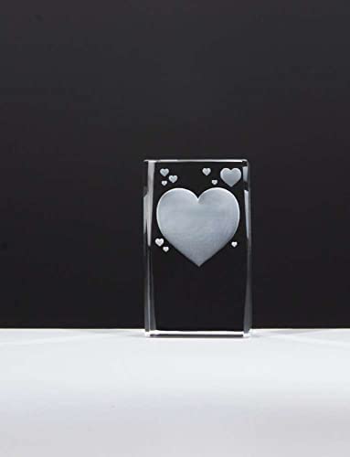 eberin · Glas Pokal · Herz · Liebe · Freundschaft · 3D Kristallblock mit oder ohne Gravur · in 2 Modellen erhältlich · LED Sockel möglich, Großes Herz von eberin
