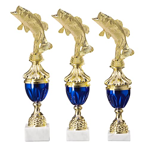 eberin · Pokal Serie Angeler, Gold-blau, mit Wunschtext, Größe 35,8 cm von eberin