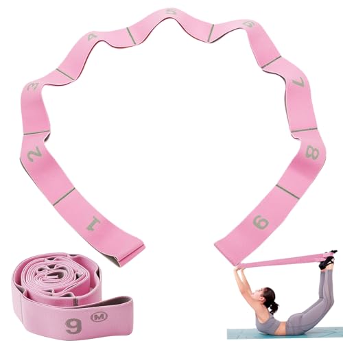 eurNhrN Yoga-Riemen 45-Zoll 9 Elastische Dual-Layer-Nummern-Unisex-Stretchband-Yoga-Zubehör für 141-160 cm Höhe, Typ 2 für das Training von eurNhrN