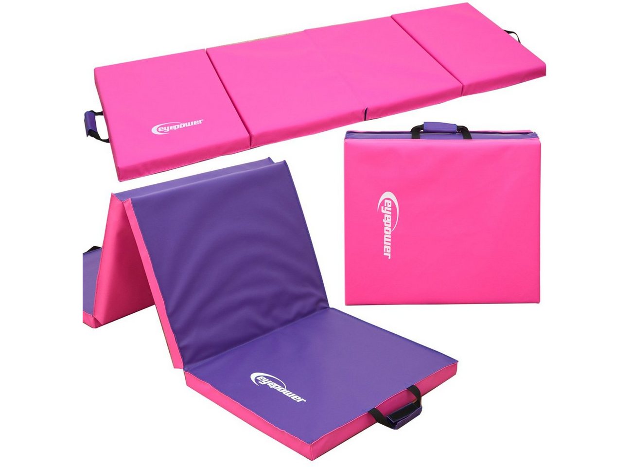eyepower Fitnessmatte XL Gymnastikmatte Sport-, Turn- und Bodenmatte, Weichbodenmatte pink von eyepower