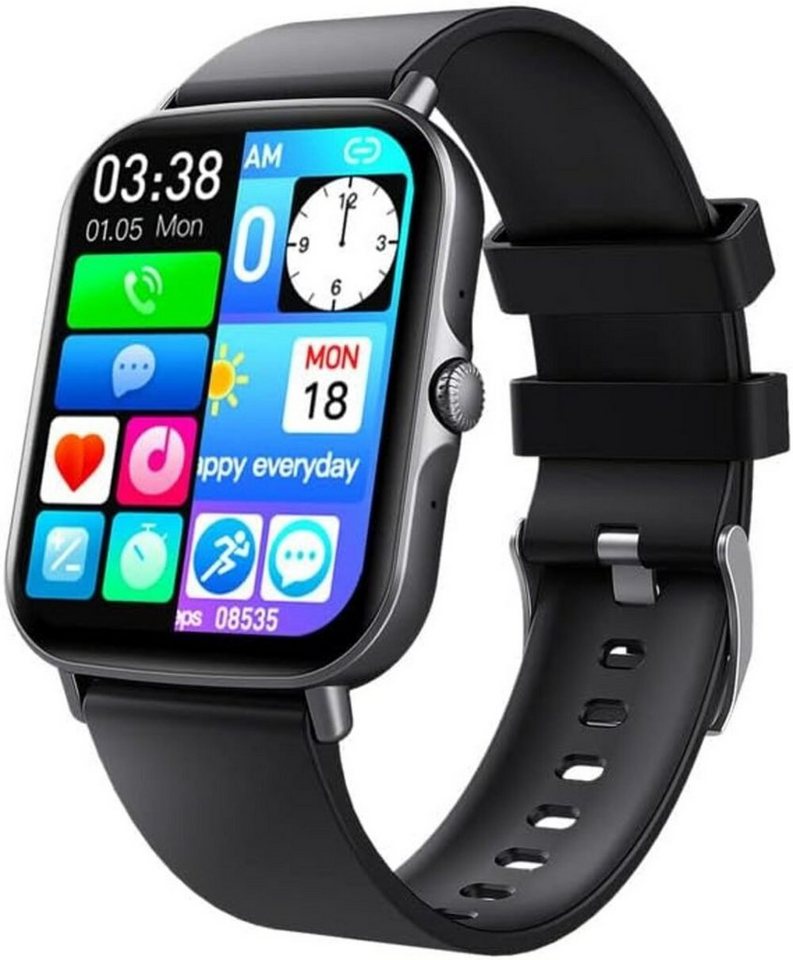 findtime Gesundheits-Tracker-Uhr Smartwatch (1,69 Zoll, Android iOS), Armbanduhr Sport Herzfrequenzmonitor Schrittzähler Kalorien Android von findtime