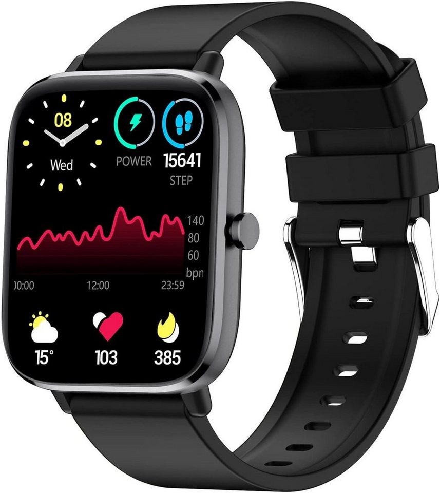 findtime Smartwatch (1,07 Zoll, Android, iOS), mit Fitness Uhr Blutdruck Schritt Kalorienzähler Benutzerdefiniertes von findtime