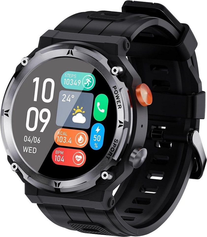 findtime Smartwatch (1,37 Zoll, Android, iOS), mit Standby-Zeit, Anrufe, Herzfrequenz, Schlaf, Blutsauerstoff, Laufen von findtime