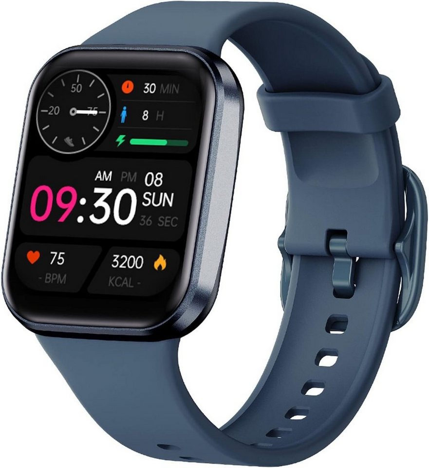 findtime Smartwatch (1,69 Zoll, Android, iOS), mit Herzfrequenz, Schrittzähler, Schlaf, wasserdicht, IP68, Blutdruck von findtime