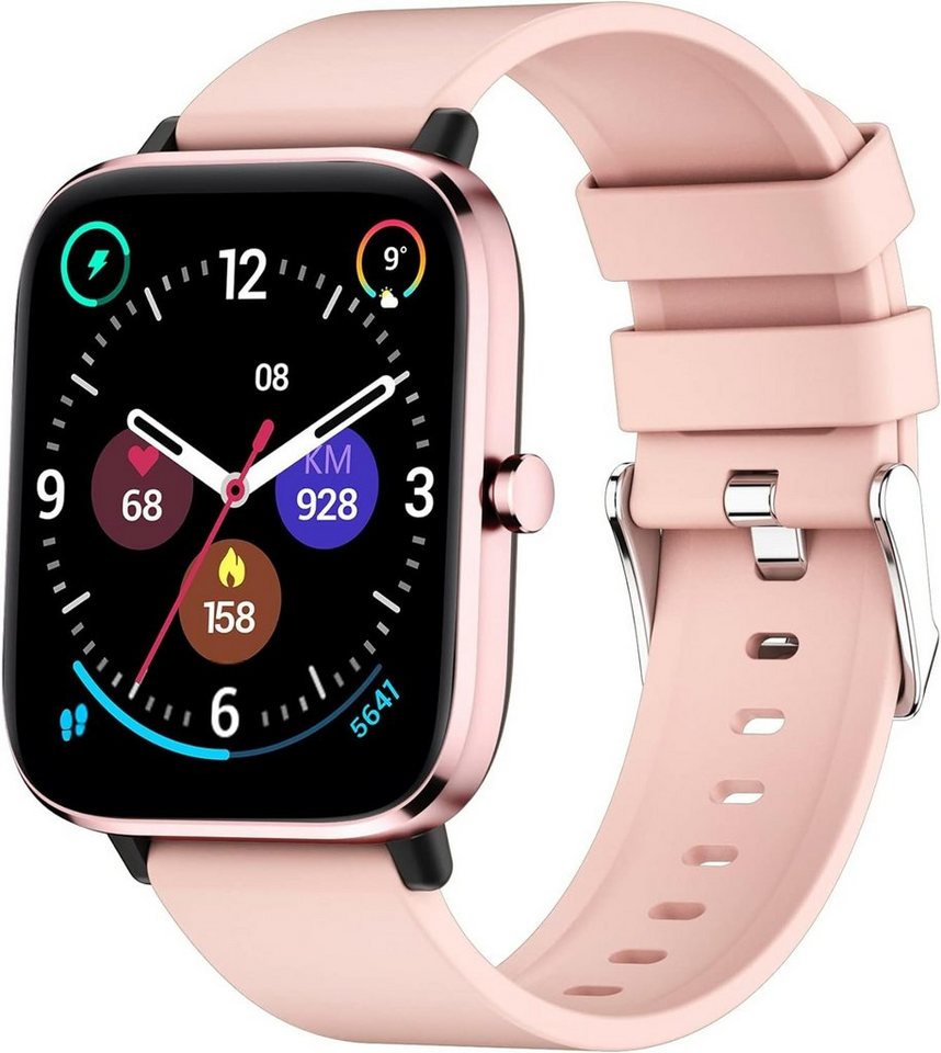 findtime Smartwatch (1,7 Zoll, Android, iOS), mit Fitness Uhr Blutdruck Schritt Kalorienzähler Benutzerdefiniertes von findtime