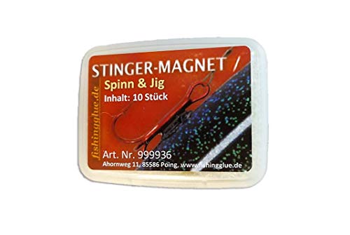fishingglue.de Stinger Magnet Spinn & Jig 10er-Pack; für Verklebung mit dem Gummifischkleber am Gummiköder zum Raubfischangeln von fishingglue.de