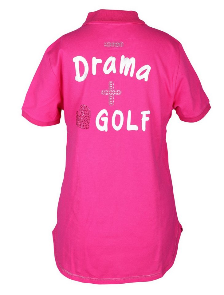 girls golf Poloshirt Girls Golf Polo 'Less Drama More Golf' Pink Damen S von girls golf