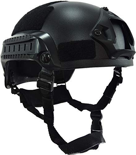 haoYK MICH 2001 Style Tactical Airsoft Paintball Helm mit NVG-Halterung und Seitenschiene für Airsoft Paintball (Schwarz) von haoYK