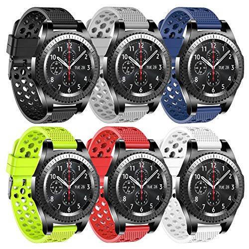 Honecumi Ersatzarmband für Smartwatches wie Samsung Gear S3 Classic/Frontier, unisex, 22 mm, mit Schnellverschluss, 22mm watch strap 6 colors von honecumi